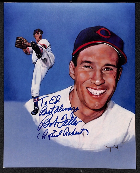 Lot of 8 Baseball Signed Photos w. Drysdale & Banks