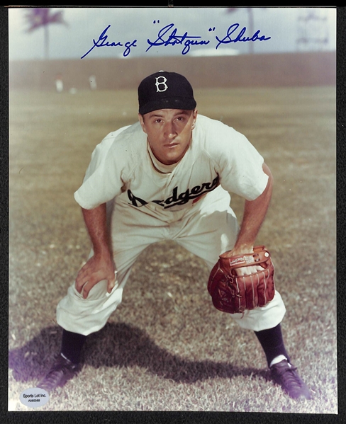 Lot of 8 Baseball Signed Photos w. Drysdale & Banks