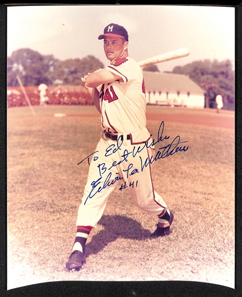 Lot of 9 Baseball Signed Photos w. Mathews & Seaver