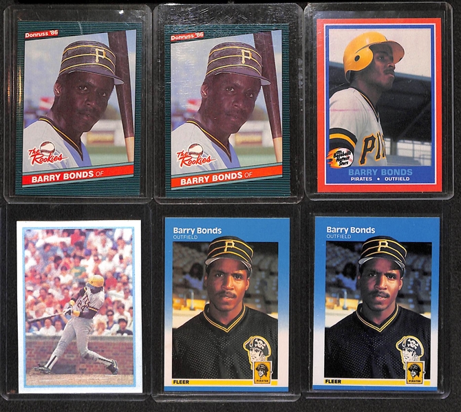 Lot of 33 Barry Bonds Rookie Cards w. 13 Graded Examples - Beckett, PSA, SGC - 8, 8.5, & 9