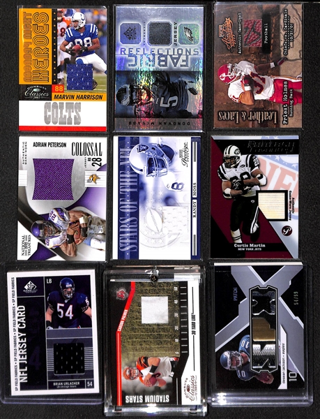 Lot of 118 Football Jersey Relic Cards w. Prescott & Warfield