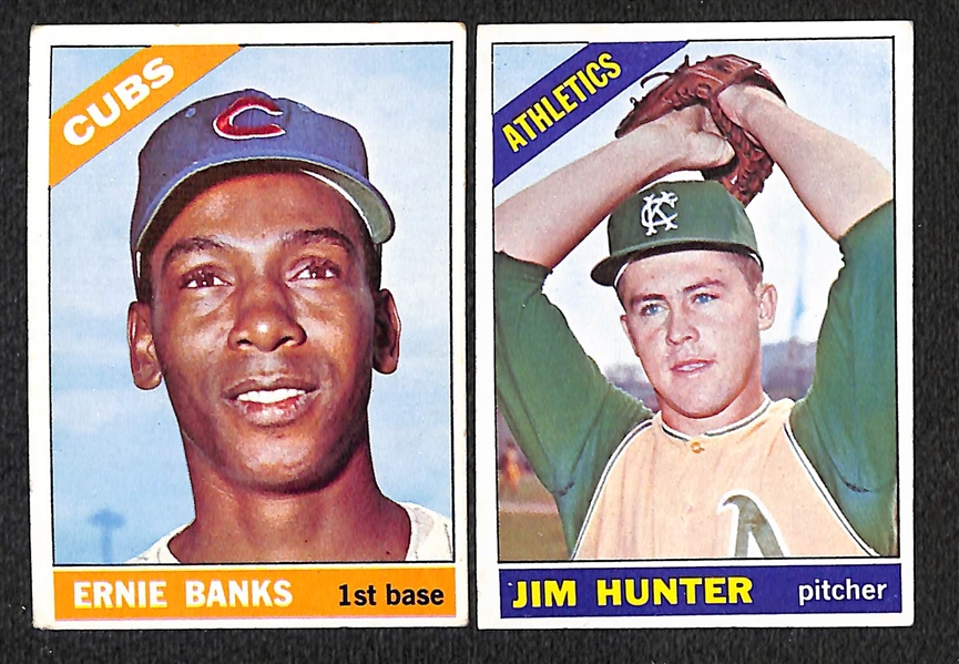 Lot of 316 Assorted 1966 Topps Baseball Cards w. Banks