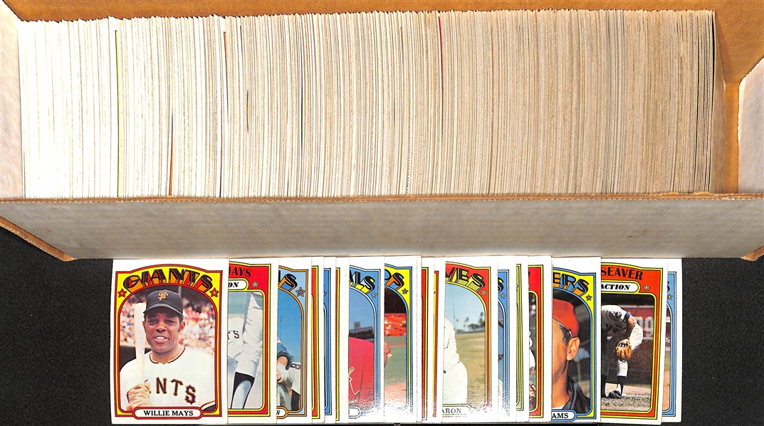 Lot of 546 - 1972 Topps Assorted Baseball Cards w. Willie Mays