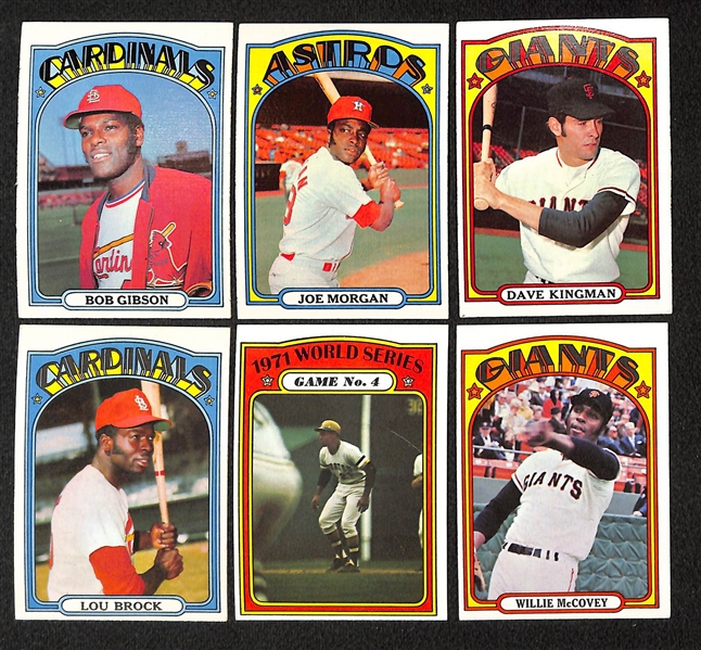 Lot of 546 - 1972 Topps Assorted Baseball Cards w. Willie Mays