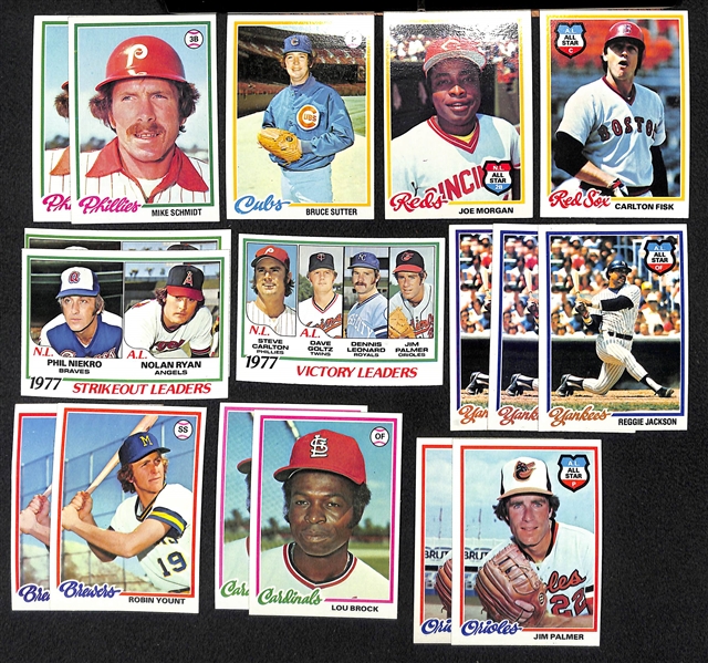 Lot of 1500+ Assorted 1978 Topps Baseball Cards w. Eddie Murray RC
