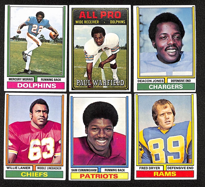 Lot of 700 Assorted 1974 Topps Football Cards w. Bob Griese