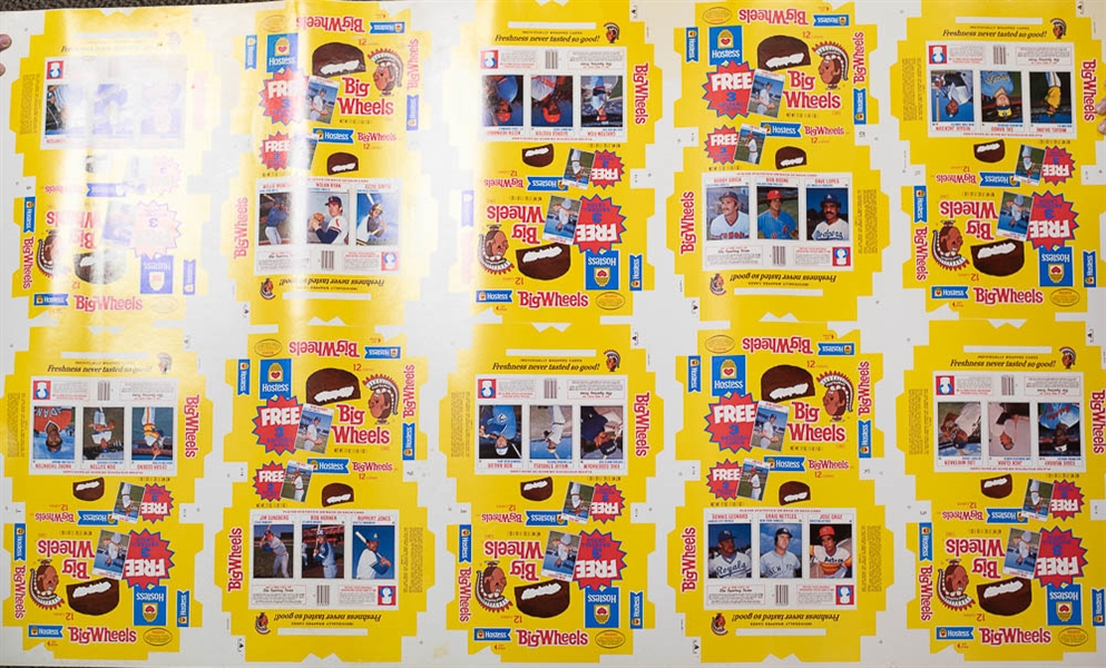 1979 Hostess Baseball Uncut Sheet w. Ozzie Smith RC