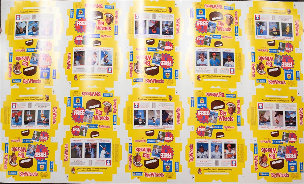 1979 Hostess Baseball Uncut Sheet w. Ozzie Smith RC