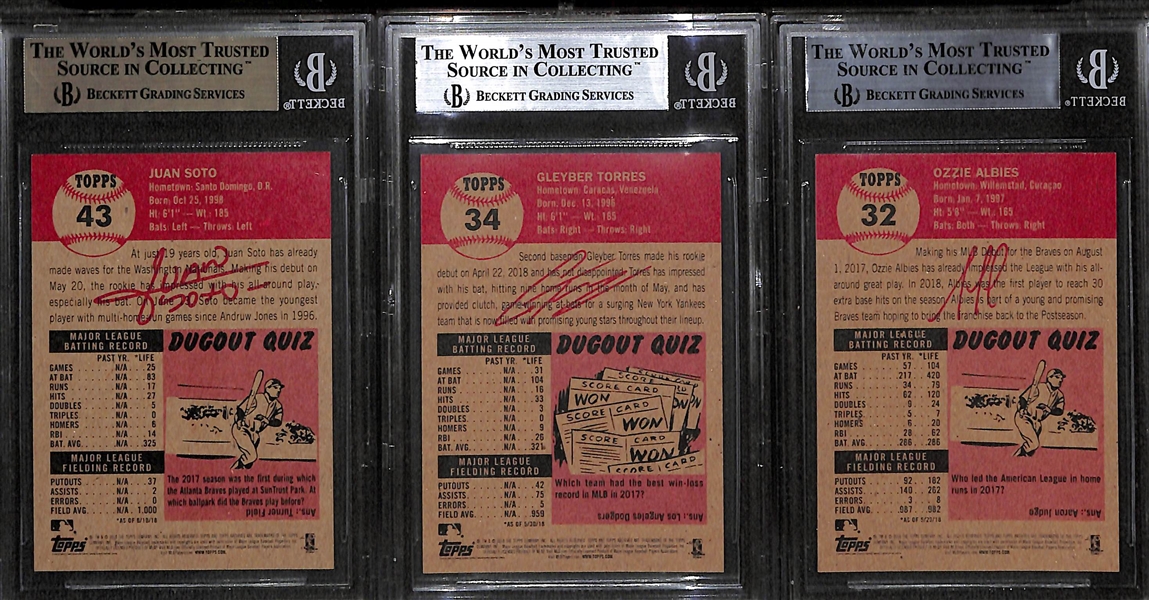 Lot of 3 Topps Living Set BGS Graded Rookie Cards w. Juan Soto 9.5