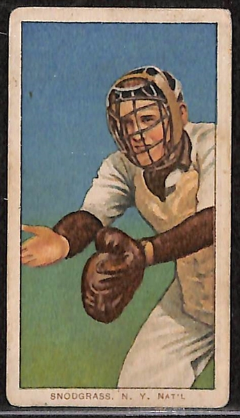 Lot of 3 - 1909-11 T206 New York Giants Cards w. Mike Donlin With Bat