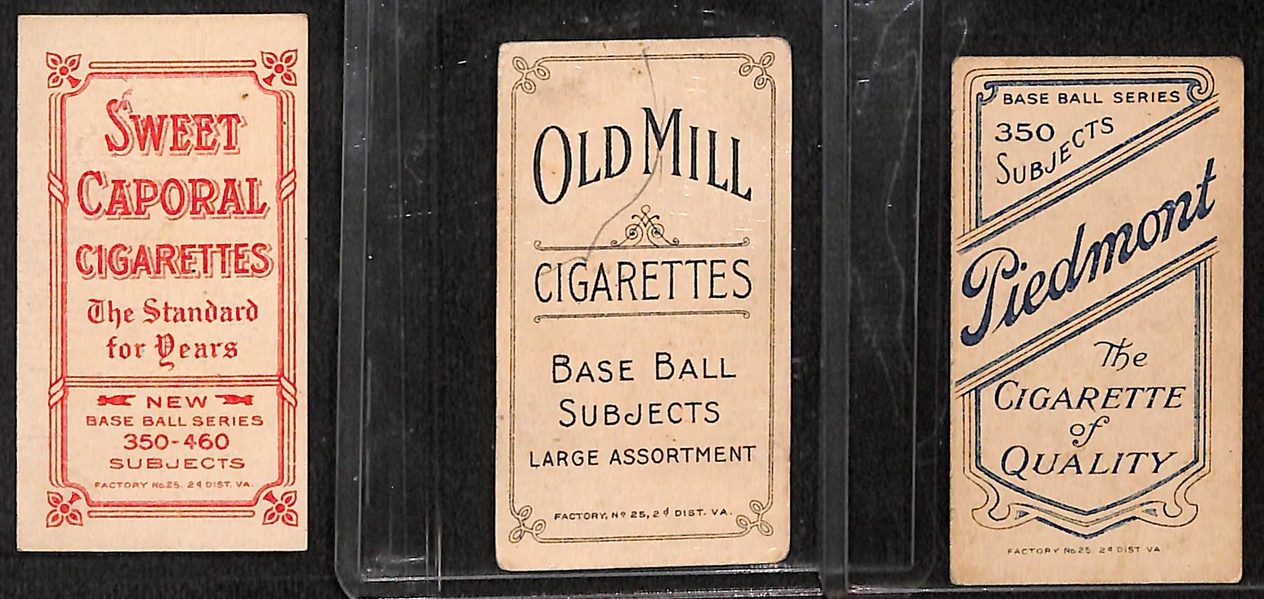 Lot of 3 - 1909-11 T206 New York Giants Cards w. Mike Donlin With Bat