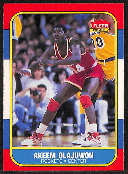 Lot of 13 1986-87 Fleer Basketball Cards w. Akeem Olajuwon Rookie
