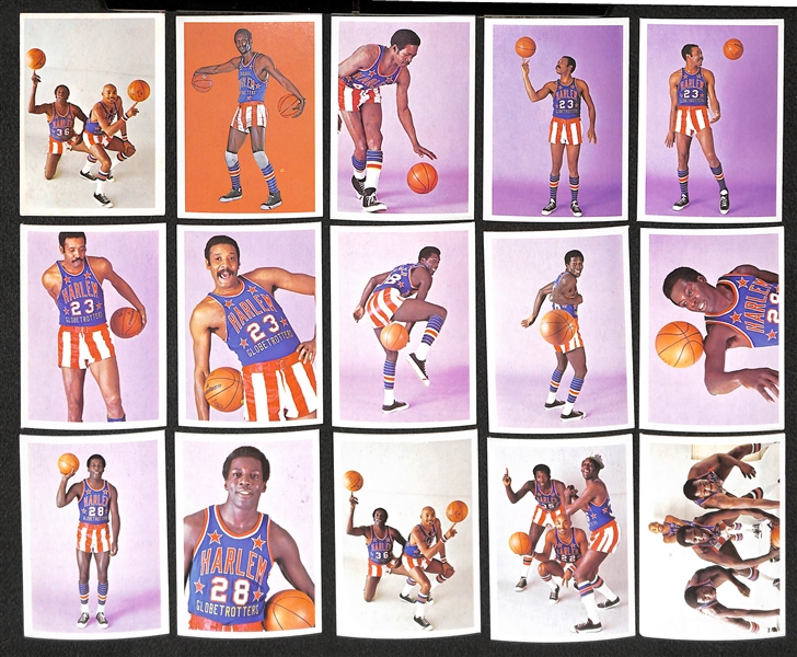 Lot of (52) 1971-72 Fleer Harlem Globetrotter Cards (Partial Set - 52 of 84 cards in the Set)