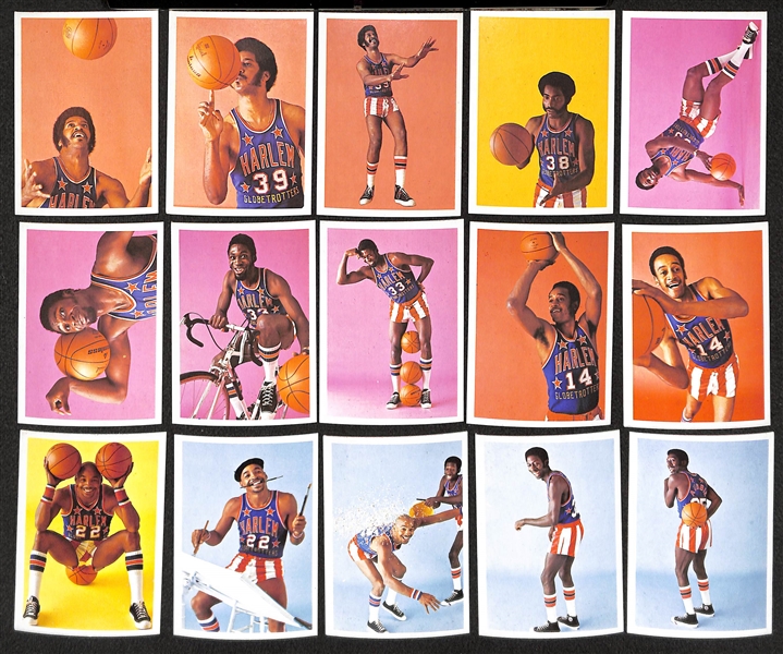 Lot of (52) 1971-72 Fleer Harlem Globetrotter Cards (Partial Set - 52 of 84 cards in the Set)