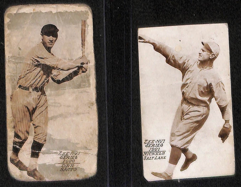 Lot of (7) 1917-1921 Zeenut Pacific Coast League Baseball Cards