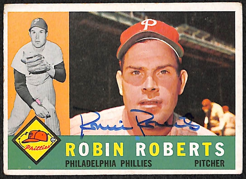 Lot of 4 Baseball Signed Cards w. Duke Snider & Richie Ashburn