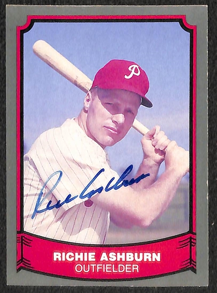 Lot of 4 Baseball Signed Cards w. Duke Snider & Richie Ashburn
