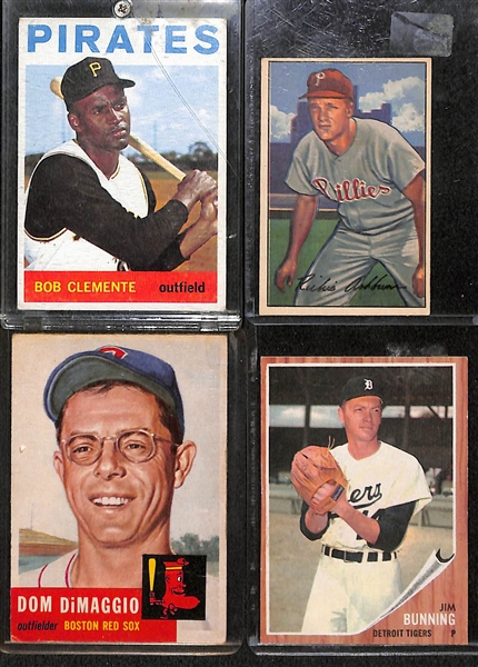 Lot of 18 Baseball Stars Cards (1952-1979) w. 1964 Clemente