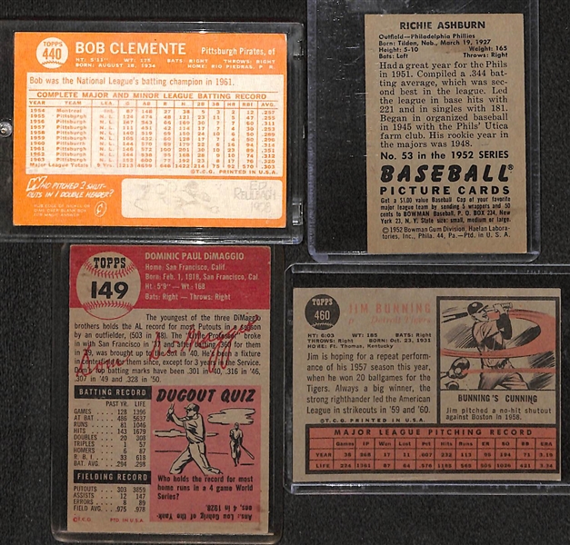 Lot of 18 Baseball Stars Cards (1952-1979) w. 1964 Clemente