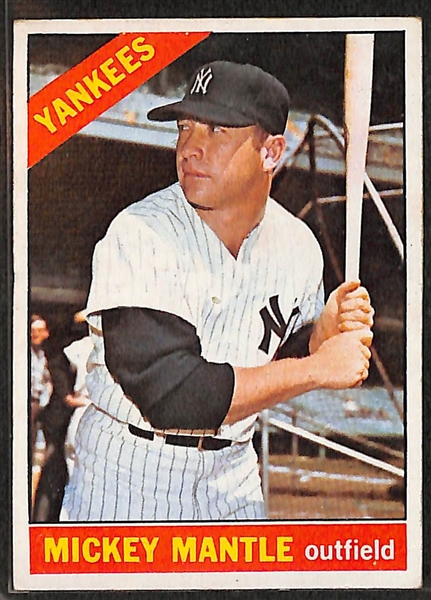 Lot of 6 Baseball HOF Cards (1965-1972) w. 1966 Mantle