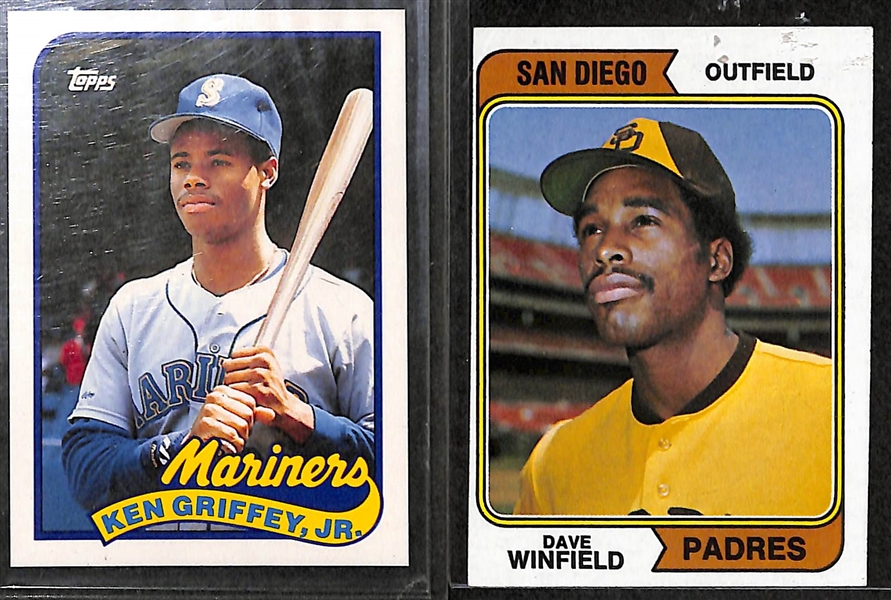 Lot of 12 Baseball Rookie Cards (1974-1990) w. 1989 Griffey Jr