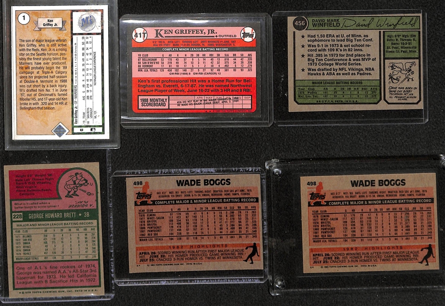 Lot of 12 Baseball Rookie Cards (1974-1990) w. 1989 Griffey Jr