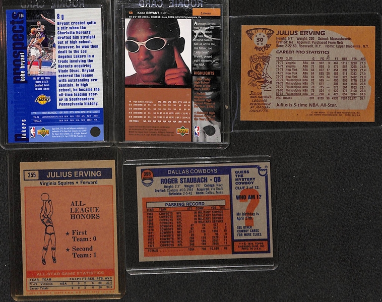 Lot of 12 Basketball & Football Star/Rookie Cards w. Kobe Bryant