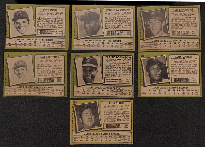Lot of 250 1971 Topps Baseball Cards w. Pete Rose