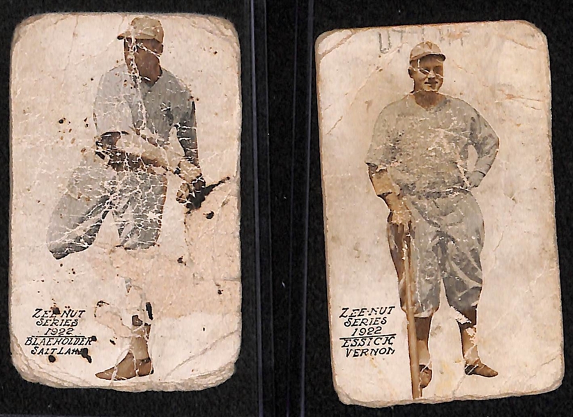 Lot of (8) 1922 Zeenut Pacific Coast League Baseball Cards