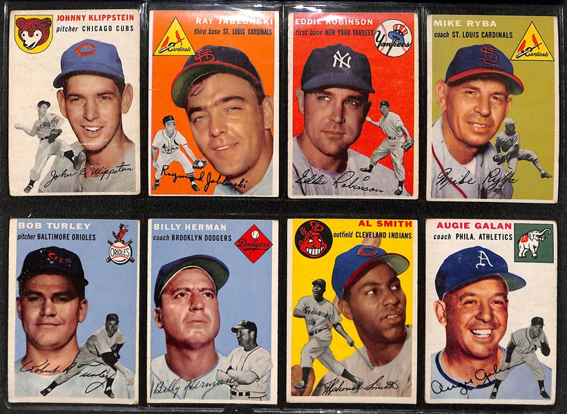 Lot of 76 Assorted 1954 Topps Baseball Cards w. Billy Herman