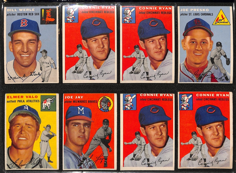 Lot of 76 Assorted 1954 Topps Baseball Cards w. Billy Herman