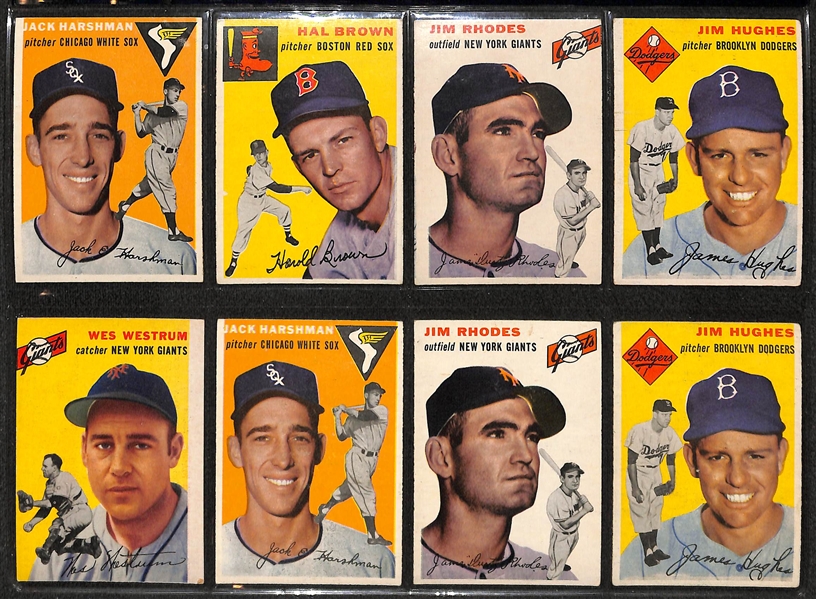 Lot of 76 Assorted 1954 Topps Baseball Cards w. Billy Herman