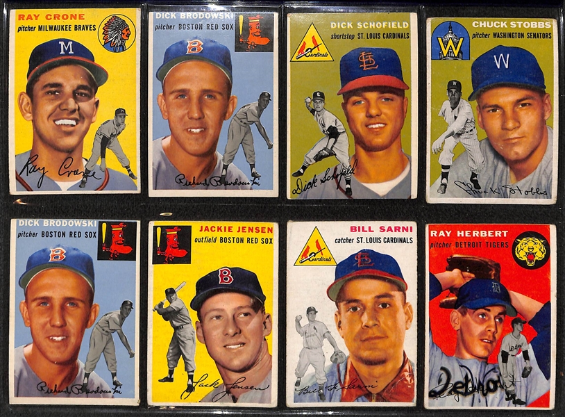 Lot of 76 Assorted 1954 Topps Baseball Cards w. Billy Herman