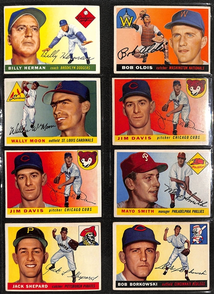 Lot of 71 Assorted 1955 Topps Baseball Cards w. Billy Herman