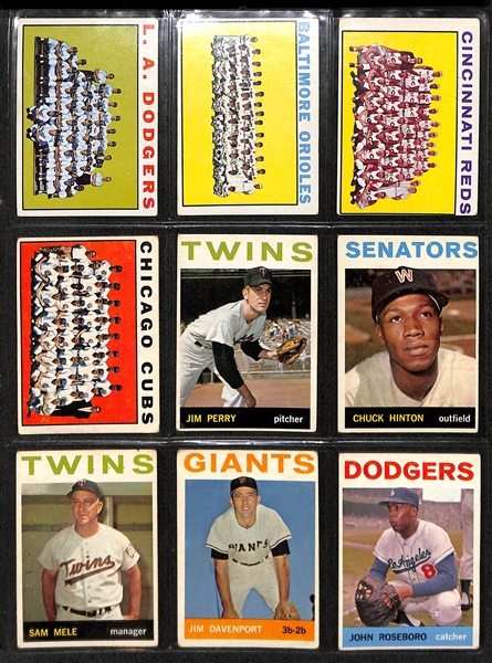 Lot of 200 Topps Baseball Cards (1958-1964) w. Don Newcombe