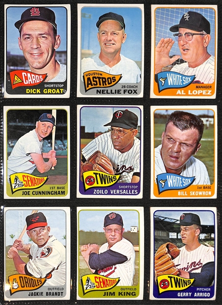Lot of 300 Topps Baseball Cards (1965-1967) w. Nellie Fox