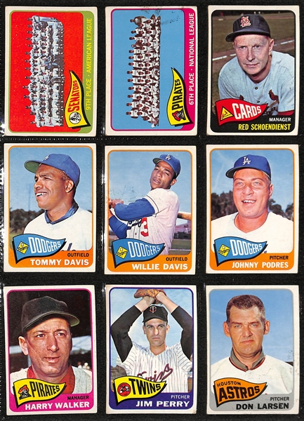 Lot of 300 Topps Baseball Cards (1965-1967) w. Nellie Fox