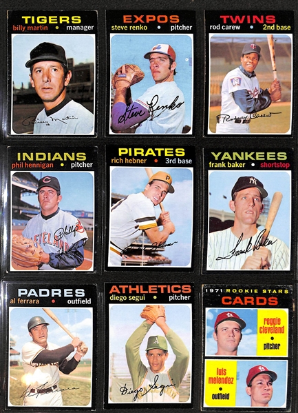 Lot of 700+ Assorted 1971 Topps Baseball Cards w. Thurman Munson