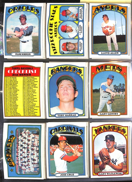 Lot of 400+ Different 1972 Topps Baseball Cards w. Willie Mays