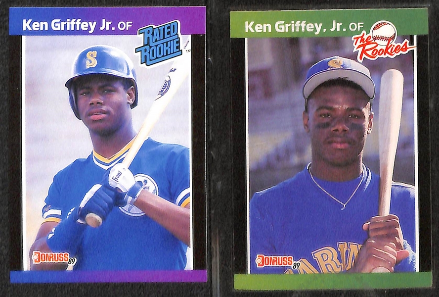 Lot of (7) Ken Griffey Jr. Rookie Cards, Inc. (2) 1989 Upper Deck