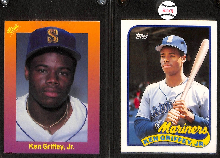 Lot of (7) Ken Griffey Jr. Rookie Cards, Inc. (2) 1989 Upper Deck
