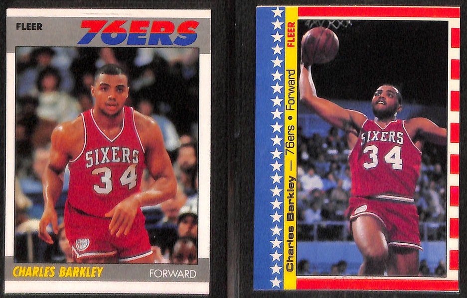 Nice Lot of (18) Fleer Star Cards /Stickers 1987-88 & 1988-89 w. (Jordan, Barkley, Drexler, Ewing, Olajuwon)