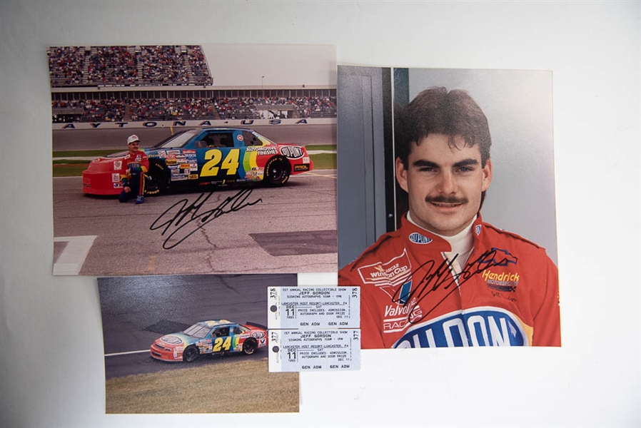 Lot of 2 Jeff Gordon Signed 8x10 Photos