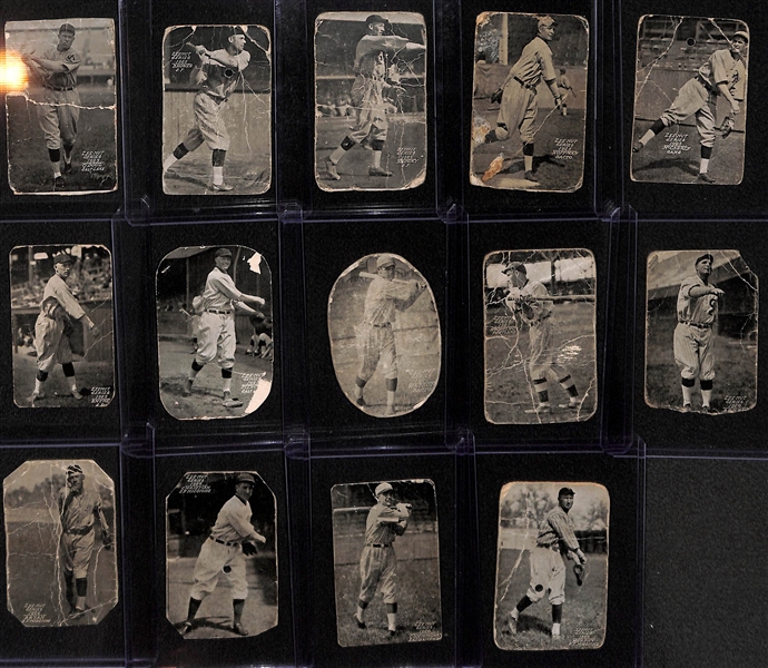 Lot of (14) 1925-1926 Zeenut Pacific Coast League Baseball Cards (w/ HOFer Lefty O'Doul Rookie)
