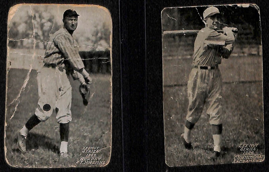 Lot of (14) 1925-1926 Zeenut Pacific Coast League Baseball Cards (w/ HOFer Lefty O'Doul Rookie)