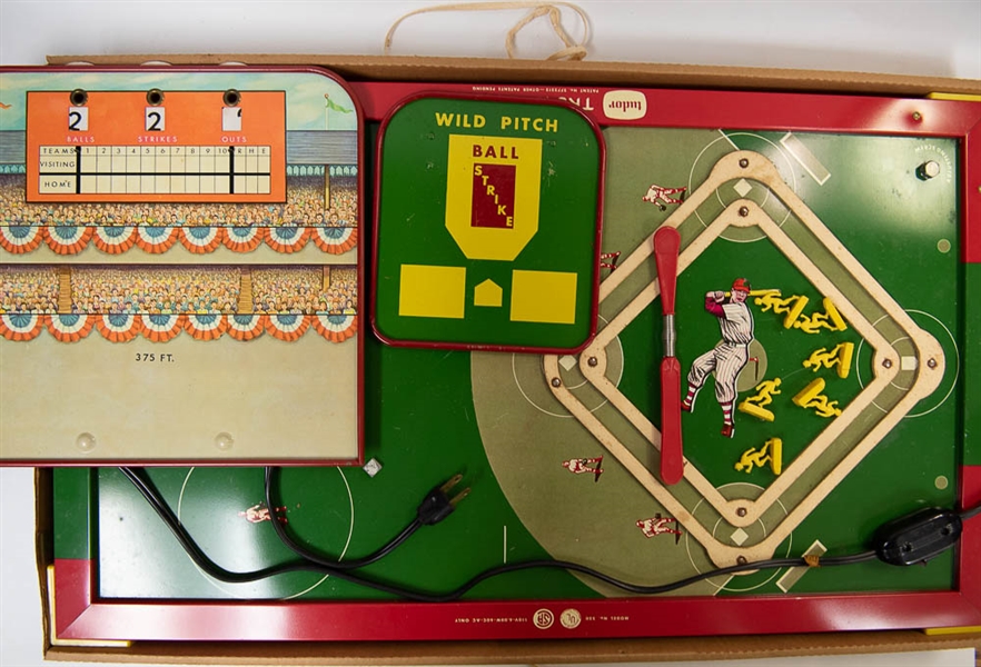Lot of 2 Vintage Electric Baseball Games - 1950s Tudor Tru-Action Baseball Game & Jim Prentice