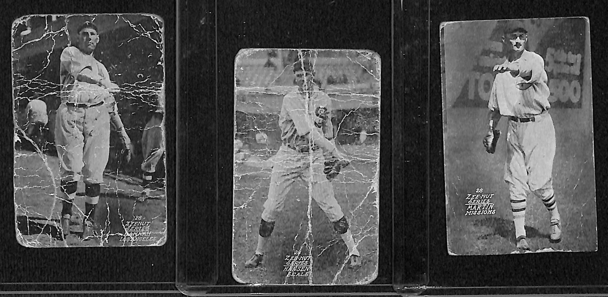 Lot of (22) 1927-1928 Zeenut Pacific Coast League Baseball Cards