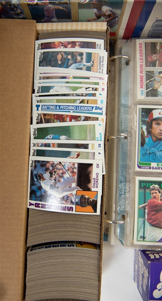 Large lot of Baseball Card Sets (w. 1984 Topps) and a Set of 1987 Topps Uncut Sheets
