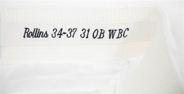 Jimmy Rollins Signed & Game Worn 2009 World Baseball Classic White Pants - Rollins COA