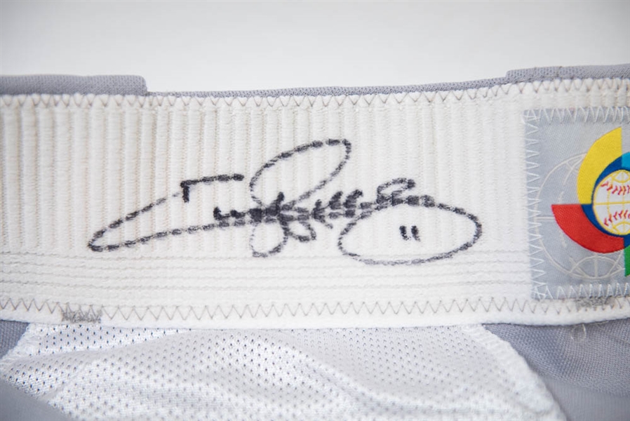 Jimmy Rollins Signed & Game Worn 2009 World Baseball Classic Grey Pants - Rollins COA